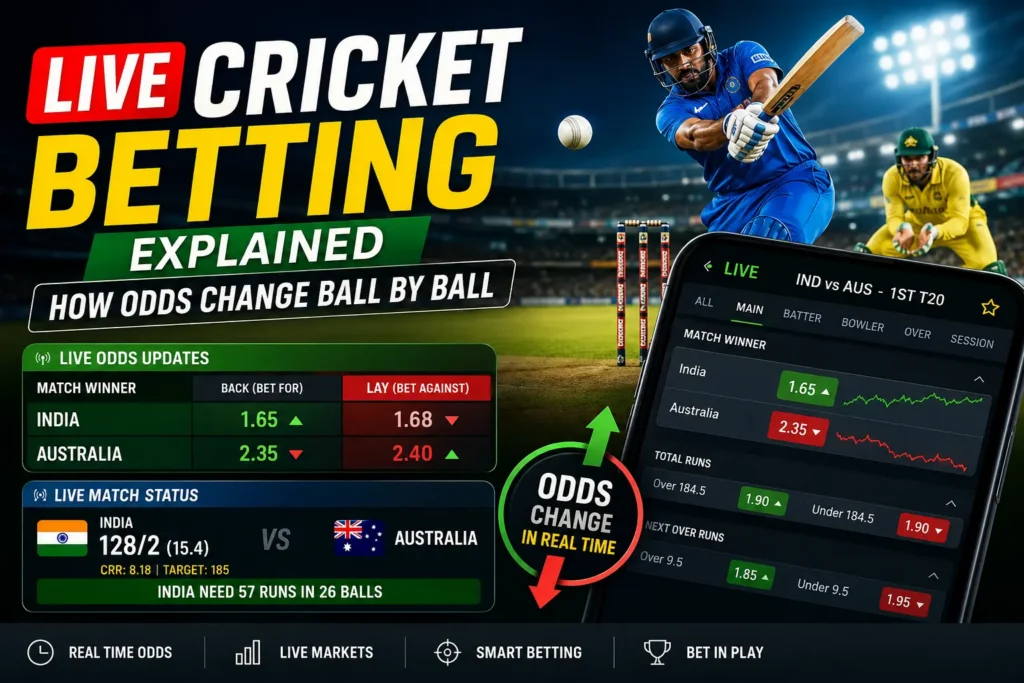 Live Cricket Betting Explained: How Odds Change Ball by Ball