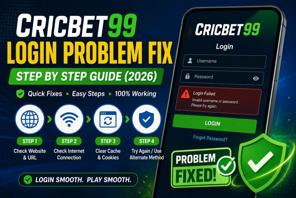 Cricbet99 Login Problem Fix – Step by Step Guide (2026)