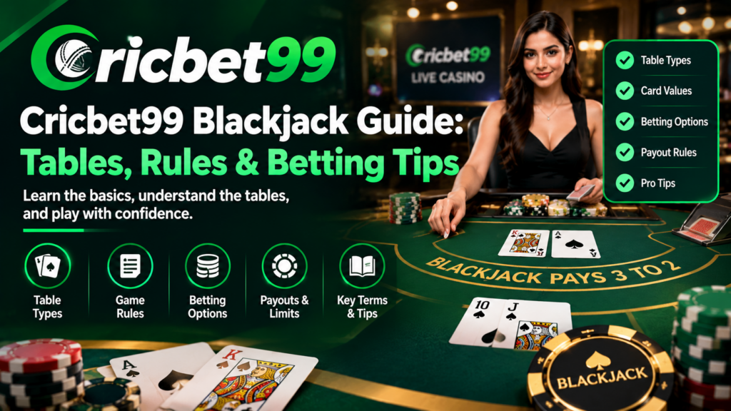 Cricbet99 Blackjack Guide: Tables, Rules & Betting Options