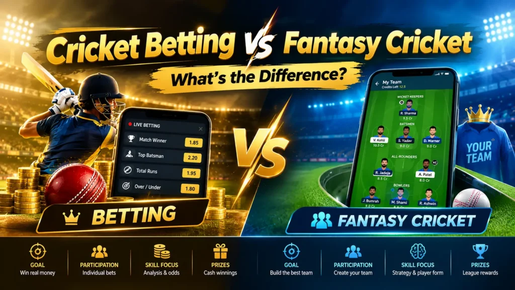 Cricket Betting vs Fantasy Cricket: What’s the Difference?